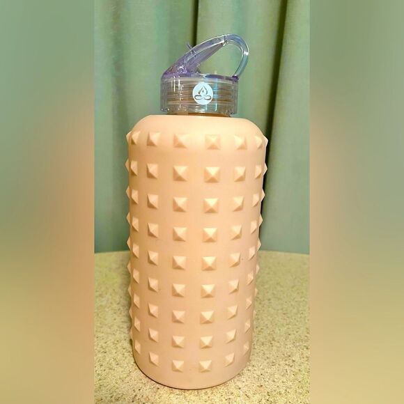 Glass Water Bottle with Studded Silicone Cover~Only Used As A Prop On Movie Set. - Picture 1 of 8